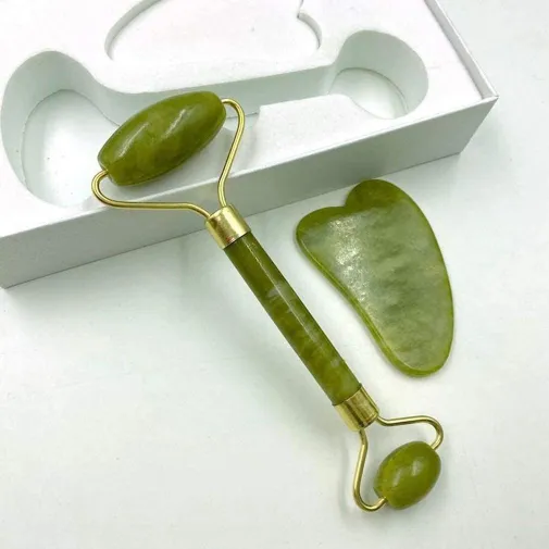 Natural Jade Face Roller Gua Sha Tool Set